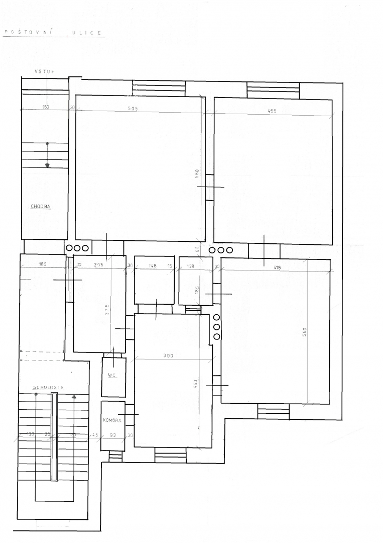 Poštovní 1118/10, jednotka 1118/901 - prodejna - 103,35 m²